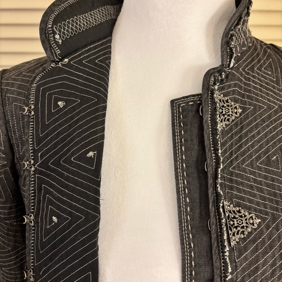 Elie Tahari Jacket Embroidered Gray XS - Picture 8 of 13